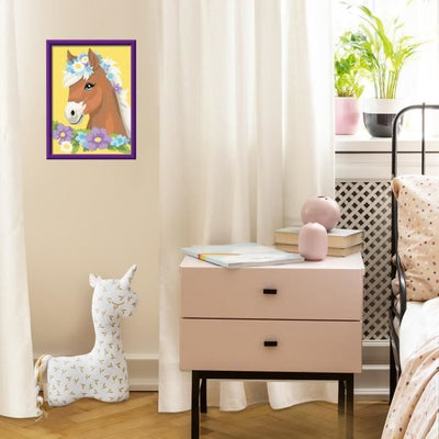 CreArt Kids 18x24cm Flowery Horse, Kit di pittura con i numeri, Numero d'arte, Età 7+, 25906, Ravensburger