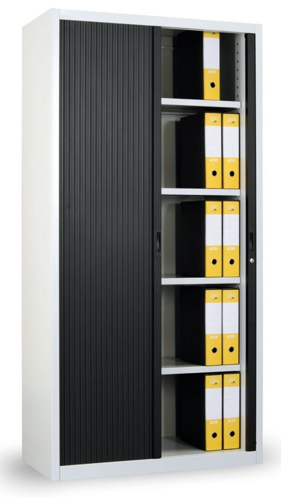 Armadio metallico a serrandina per archivio documenti cm. 100x47x200h