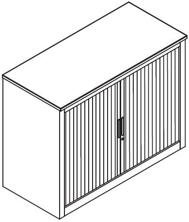 Armadio archivio con serrandina da ufficio cm. 120x47x85h