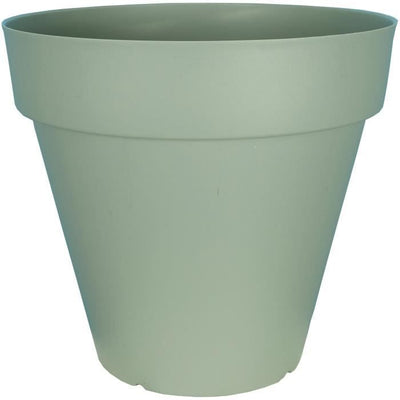 Fioriera rotonda RIVIERA SOLEILLA - Plastica - Diametro 50 cm - Verde argilla