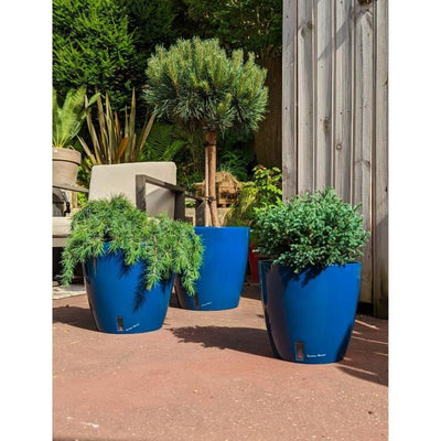 Fioriera rotonda RIVIERA EVA NEW - Plastica - Diametro 46 cm - Blu