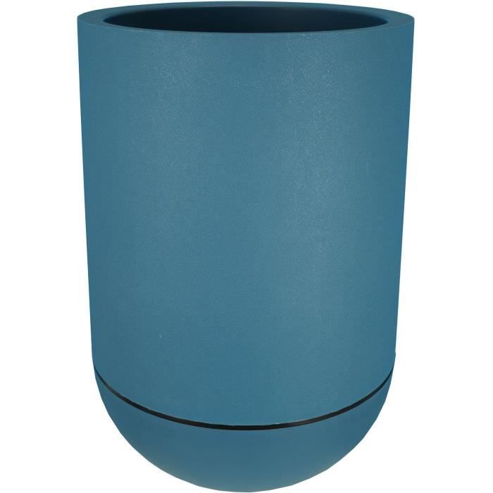 Fioriera rotonda RIVIERA GRANIT TULIP - Plastica - Diametro 50 cm - Blu