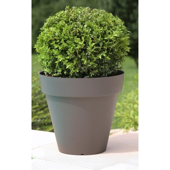 Vaso per fiori RIVIERA Soleilla - Rotondo -  60 x 53,6 cm - grigio glitterato