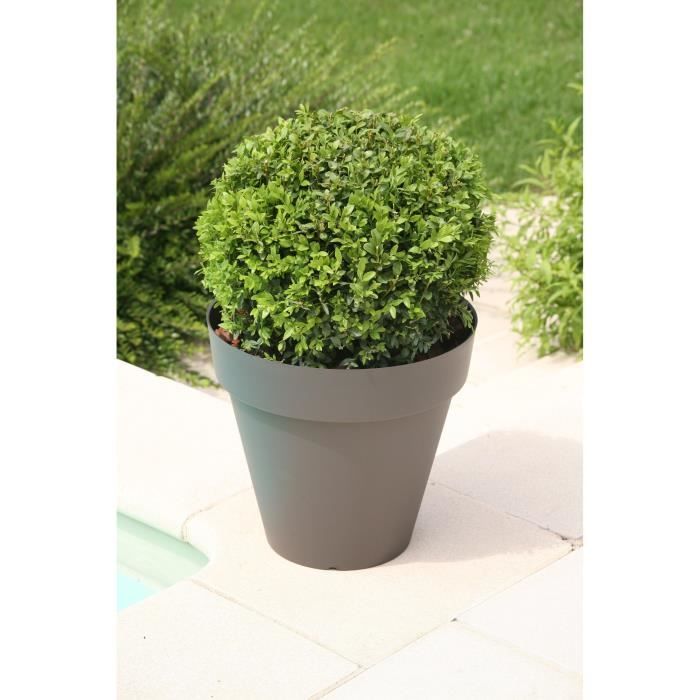 Vaso per fiori RIVIERA Soleilla - Rotondo -  60 x 53,6 cm - grigio glitterato