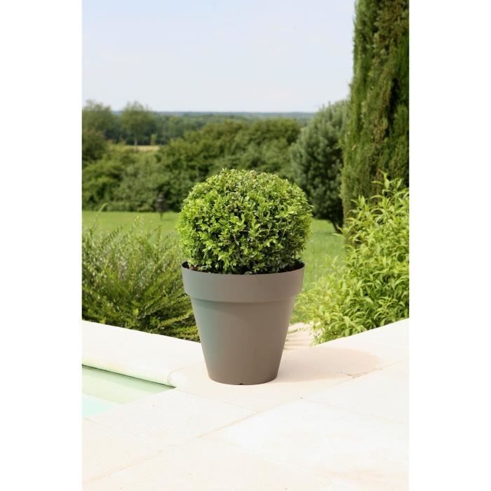 Vaso per fiori RIVIERA Soleilla - Rotondo -  60 x 53,6 cm - grigio glitterato