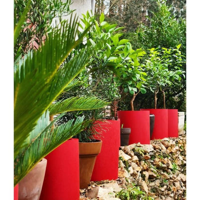 CONTENITORE IN GRANITO ROTONDO 40 ROSSO