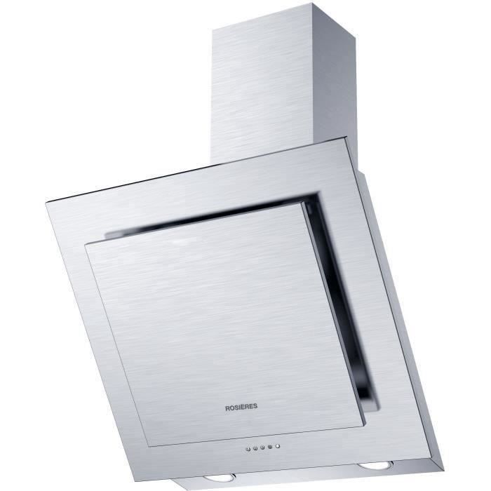 Cappa decorativa ROSIeRES RDX6MX - L 60 cm - Acciaio inox - 66 dB - 4 velocità - Classe A - Illuminazione LED