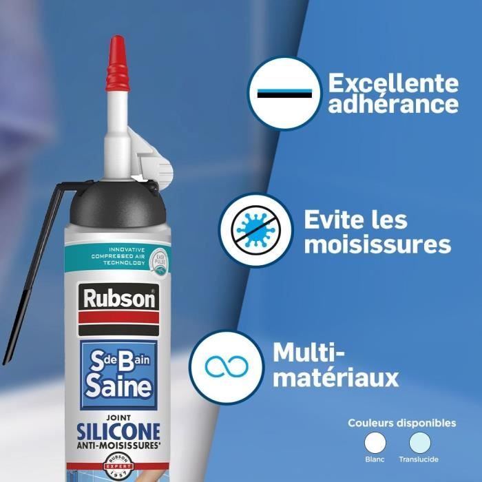 Sigillante sanitario - RUBSON - 2683038 - Giunto - Facile - Bagno Sano - Sigillante - Bianco - 200 ml