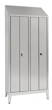 Armadio spogliatoio in acciaio inox AISI 430 a 2 posti a 4 ante cm. 95x50x215h