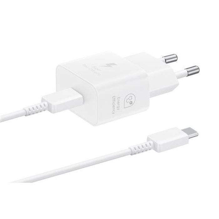 Caricabatterie rapido SAMSUNG Sector - USB C da 25 W (con cavo) - Bianco