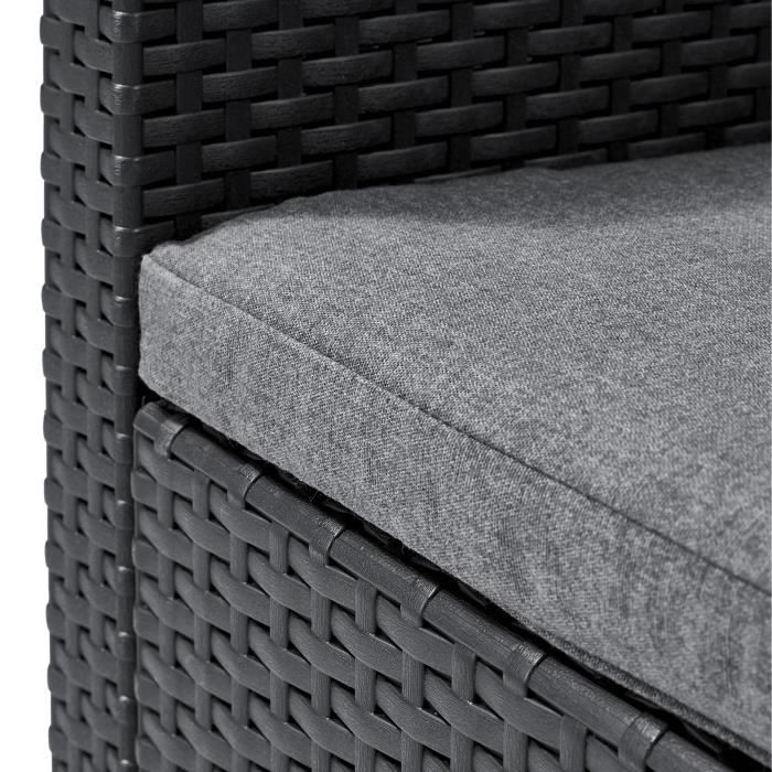 ALLIBERT by KETER - Poltrona SanRemo - imitazione rattan intrecciato - grigio grafite