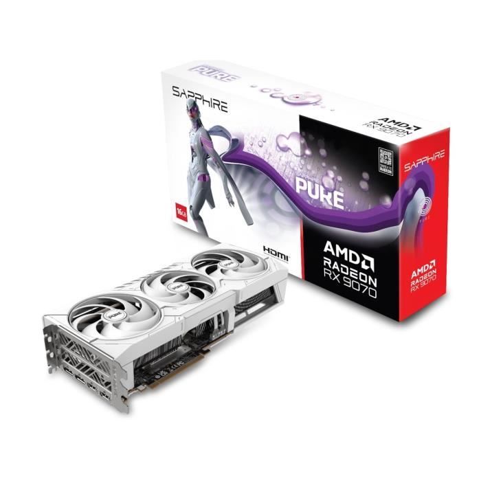 SAPPHIRE - Scheda grafica - PURE AMD RADEON RX 9070 GAMING OC - 16 GB - Doppia HDMI / Doppia DP