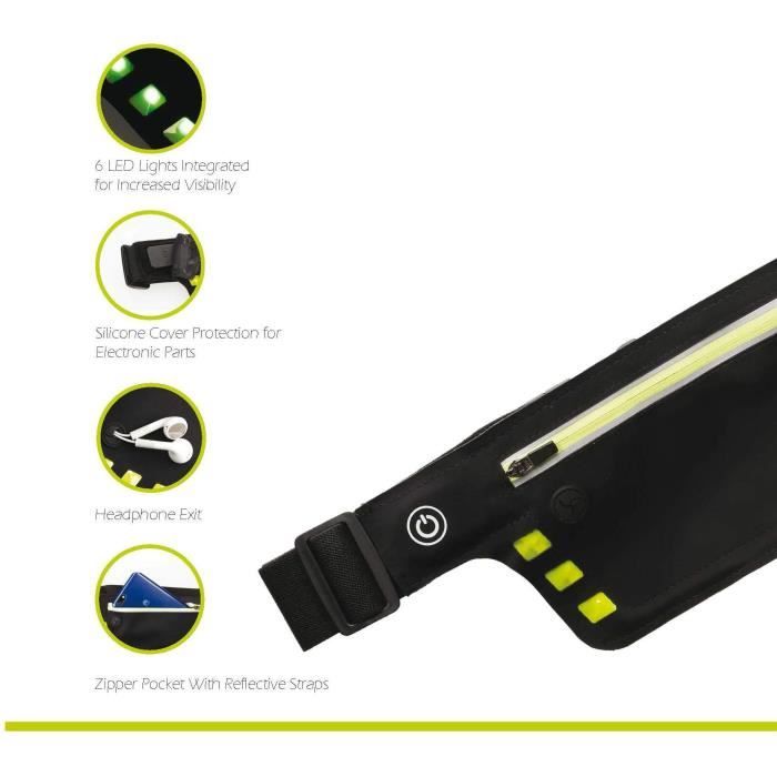 Cintura da corsa - SCHILDKRT - Wheel Bee Marsupio da corsa Night Runner LED-Light