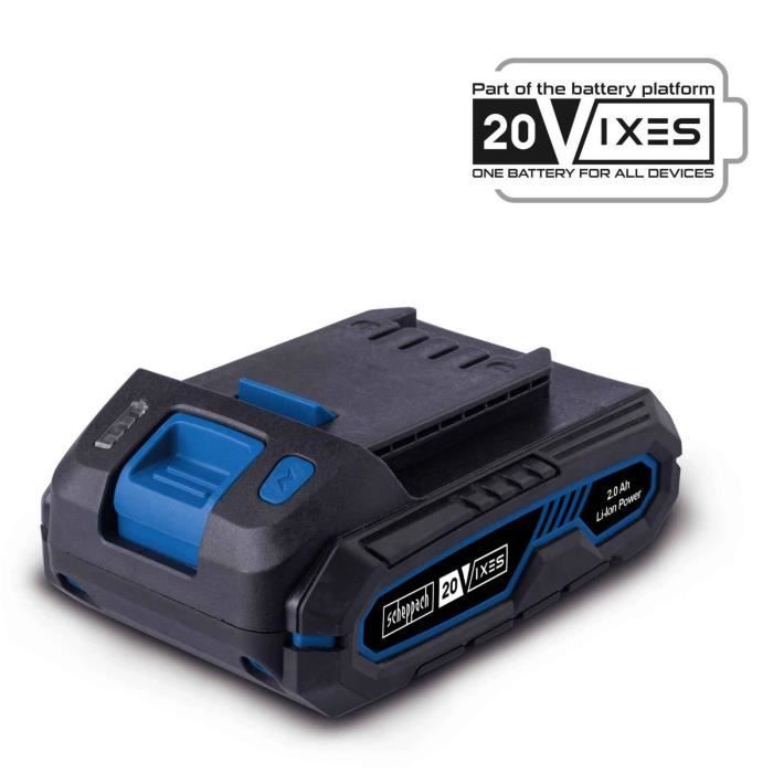 Batteria agli ioni di litio 20V 2Ah - 20V IXES SCHEPPACH SBP2.0 - Batteria universale per la gamma Scheppach 20V IXES