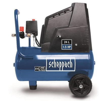 Compressore d'aria orizzontale Scheppach HC30o - 24L - 110 W - 8 bar (fornito con un set di 13 accessori)