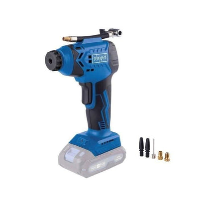 Compressore portatile - SCHEPPACH - 20V IXES - Display LED - 7 barre - 6 accessi inclusi - senza batteria né caricabatterie - C-AC20-X
