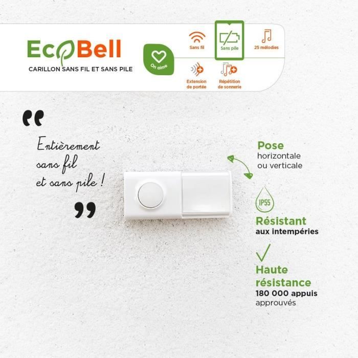 Suoneria wireless senza batteria - EcoBell 100 Plug - SCS SENTINEL