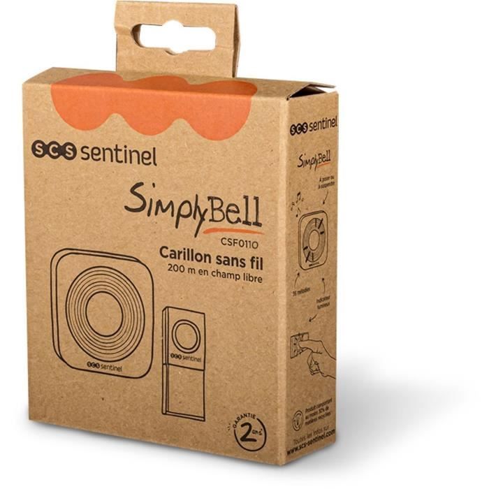 Campanello wireless - SCS SENTINEL - 200 metri - SimplyBell - Bianco