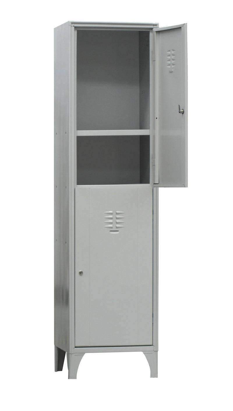 Armadietto multispogliatoio per scuole a 2 vani sovrapposti cm. 50x50x195h