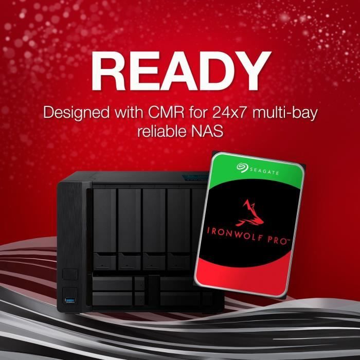 SEAGATE - IRONWOLF PRO - Disco rigido interno - 8TB - SATA 6 Gbit/s - 7200RPM (ST8000NT001)