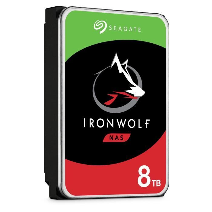 Disco rigido SEAGATE IronWolf ST8000VN004 - 3,5 interni - 8 TB - SATA (SATA / 600) - 7200 rpm - Buffer 256 MB