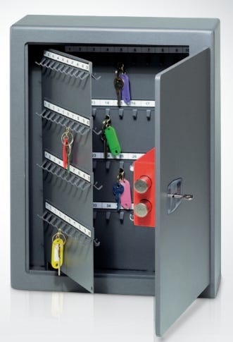 Cassaforte metallica armadio portachiavi con chiave a doppia mappa cm. 36x14x47h