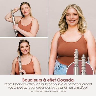 Asciugacapelli e piega 2 in 1 - SHARK FLEXSTYLE - HD426SLEU - 3 accessori - Champagne - 1400 W