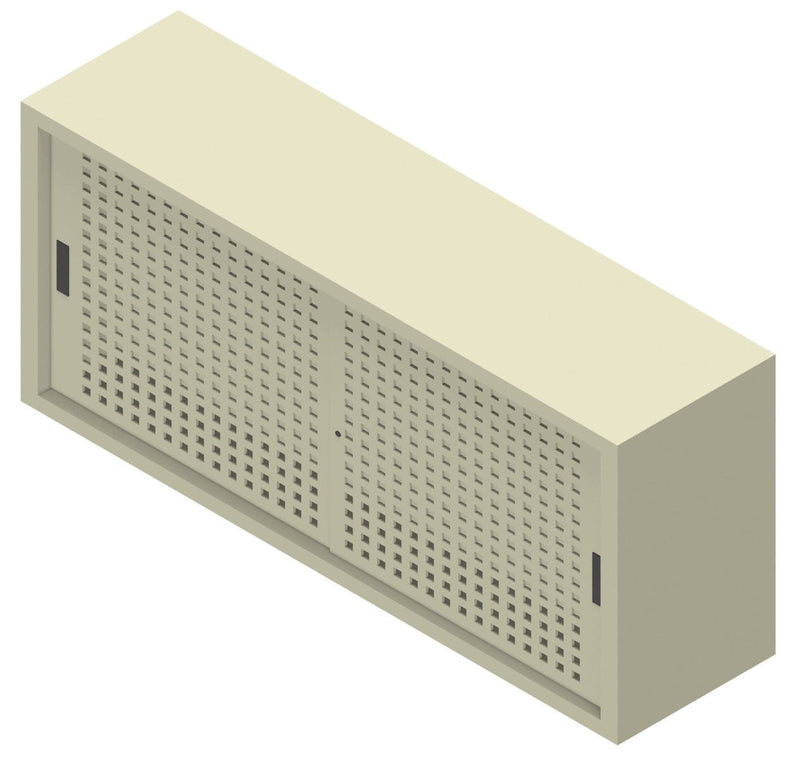 Armadio basso sopralzo per archivio ufficio con ante forate in lamiera verniciata cm. 180x45x75H