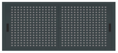 Armadio basso sopralzo per archivio ufficio con ante forate in lamiera verniciata cm. 180x45x75H