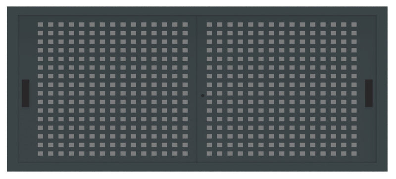 Armadio basso sopralzo per archivio ufficio con ante forate in lamiera verniciata cm. 180x45x75H