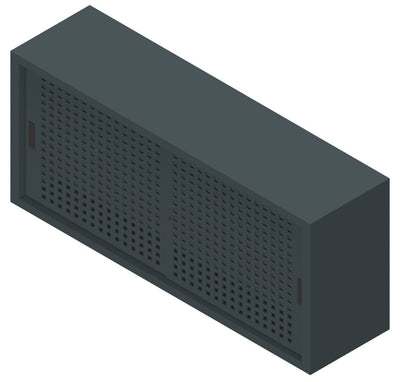 Armadio basso sopralzo per archivio ufficio con ante forate in lamiera verniciata cm. 180x45x75H