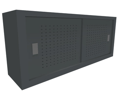 Armadio basso sopralzo per archivio ufficio con ante forate in lamiera verniciata cm. 180x45x75H