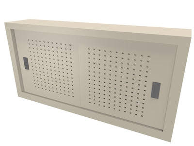 Armadio basso archiviazione con ante forate scorrevoli cm. 180x37,5x90H