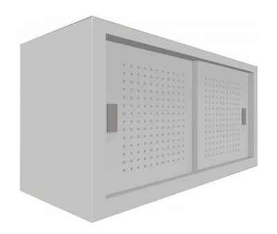 Armadio basso archiviazione con ante forate scorrevoli cm. 180x37,5x90H