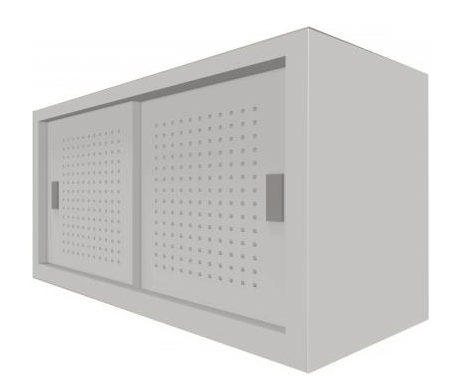 Armadio basso archiviazione con ante forate scorrevoli cm. 180x37,5x90H