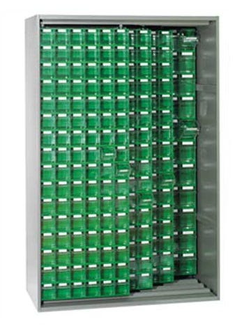 Armadio Madia in metallo verniciato con cassettiere per minuterie cm. 127x60,5x196,5h