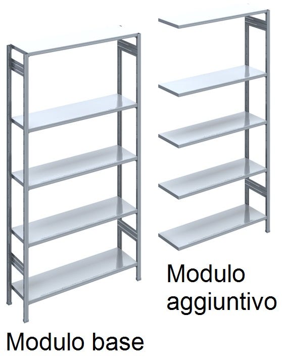 Scaffalatura metallica da magazzino Verniciata cm. 100x50x300h