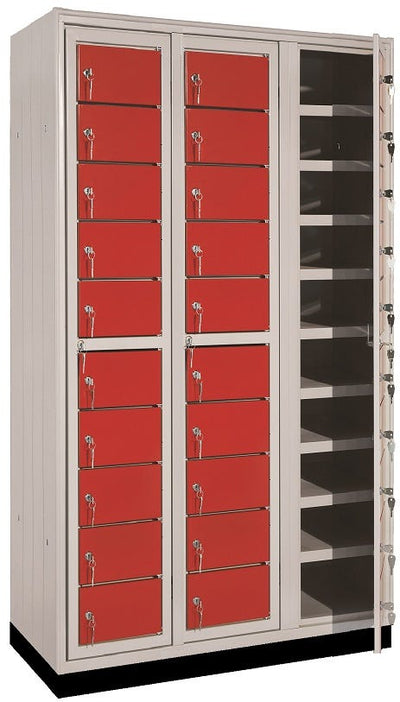 Armadio casellario porta smartphone con 30 vani colorati cm. 90x35x175h