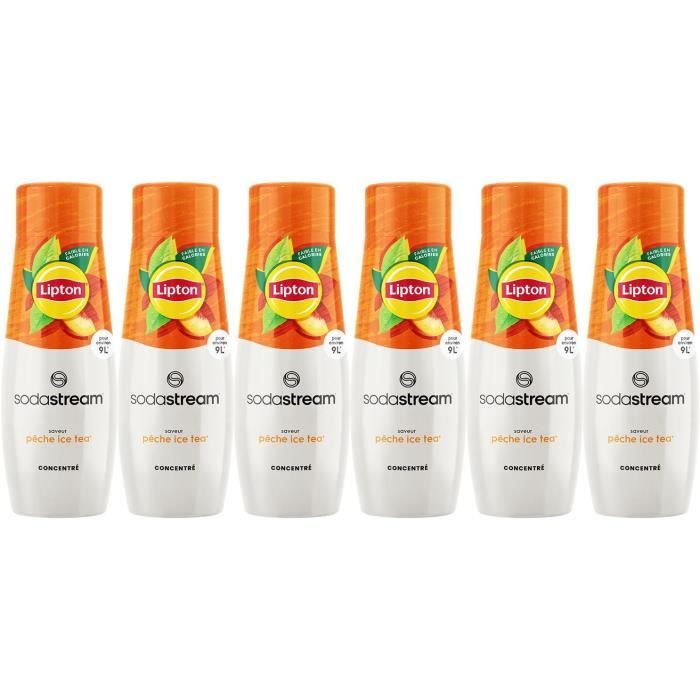 Concentrati SODASTREAM - Confezione da 6 concentrati Lipton Ice Tea - Fino a 54 litri di bevande - 440 ml