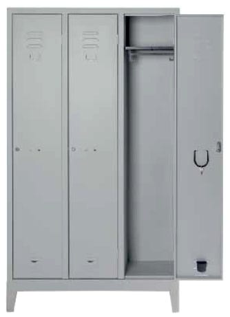 Armadio spogliatoio in metallo verniciato a 3 posti cm. 101x33x180h