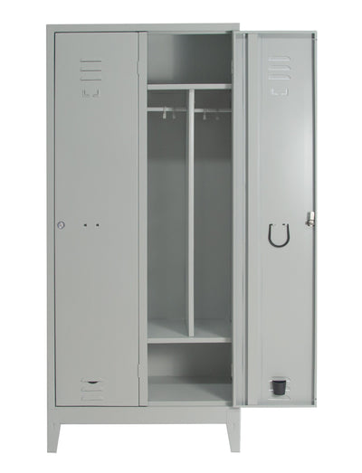 Armadietto spogliatoio con tramezza sporco/pulito a 2 ante cm. 77/97x50x180h