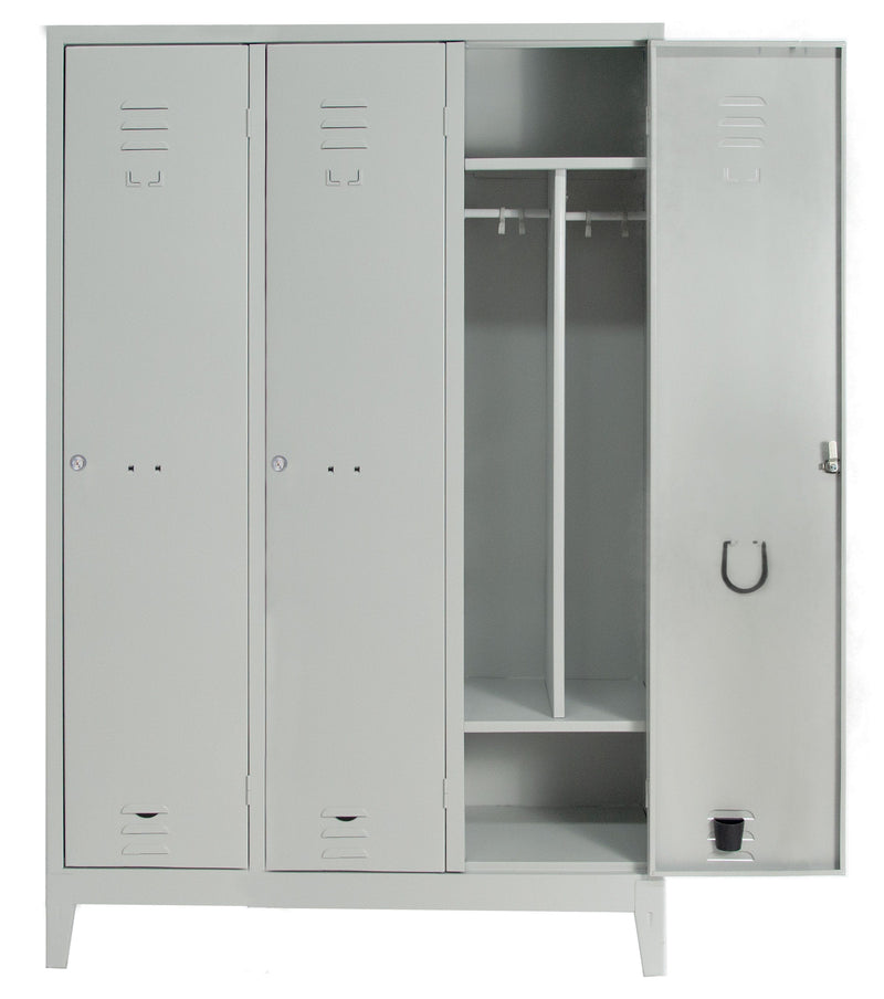 Armadietto per spogliatoi con divisorio sporco/pulito a 3 posti cm. 101x50x180h