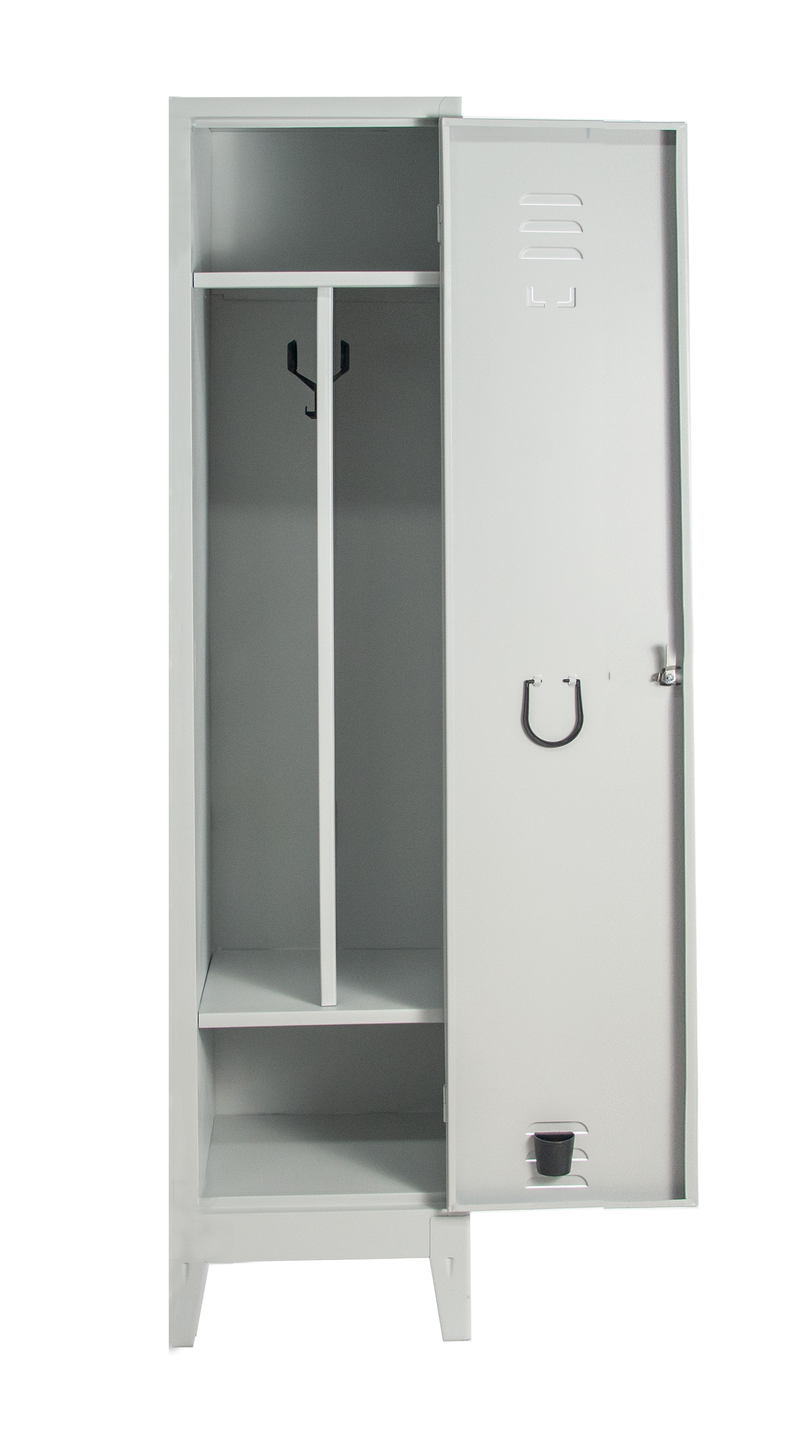 Armadietto spogliatoio con tramezza sporco/pulito ad 1 posto cm. 36x33x180h