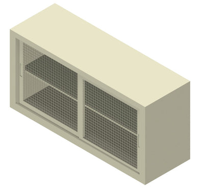 Armadio basso sopralzo da ufficio con ante scorrevoli in rete di metallo cm. 180x60x90H