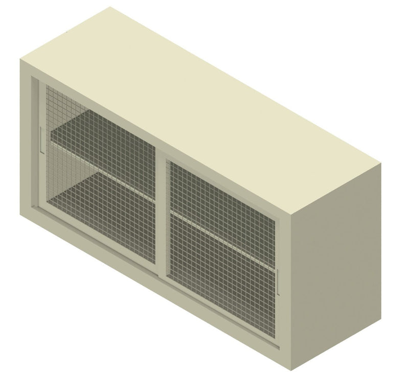 Armadio basso sopralzo da ufficio con ante scorrevoli in rete di metallo cm. 180x60x90H
