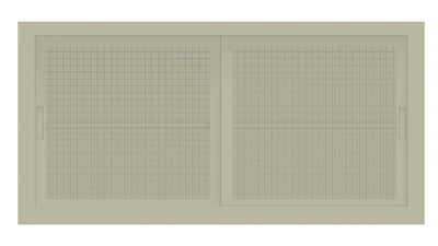 Armadio basso sopralzo da ufficio con ante scorrevoli in rete di metallo cm. 180x60x90H