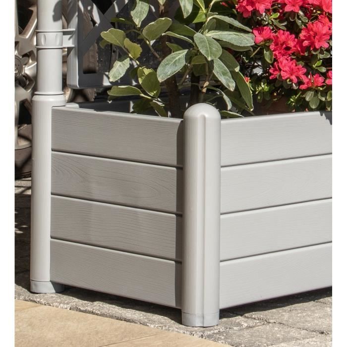 STEFANPLAST - Fioriera Italia - rettangolare con rete grigio pietra
