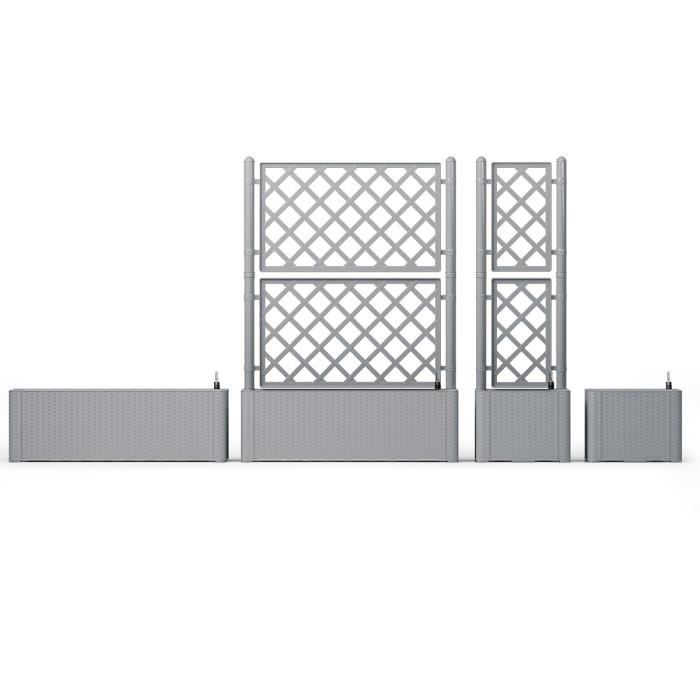 STEFANPLAST - Fioriera Italia - rettangolare con rete grigio pietra