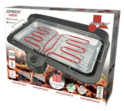 Barbecue Elettrico 2200W 57x37cm Griglia Regolabile Vassoio Raccolta Grigliare