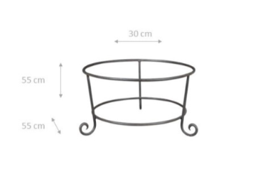 Base portavasi in ferro pieno forgiato a mano